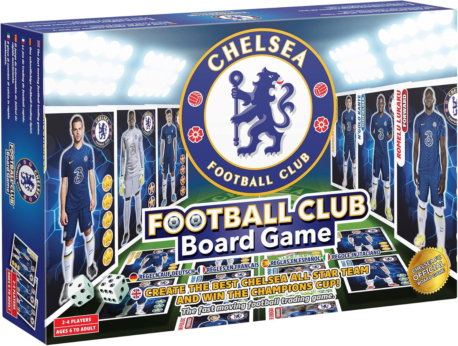 Official Chelsea Football Club Board Game By Football Billionaire | Family Board Games for Kids and Adults | Ages 6+| A Trading & Family Strategy Board Game for 2-6 Players as Seen on Dragon's Den