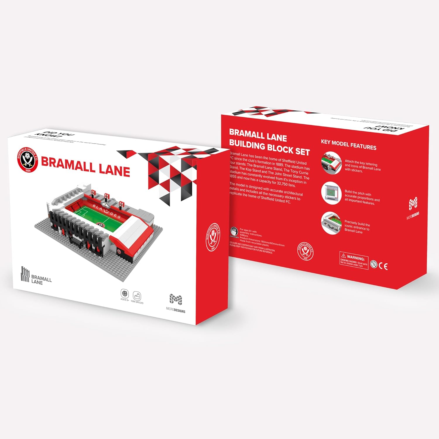 MICRODESIGNS Sheffield United FC, The Blades, Bramall Lane Stadium Building Block Toy Model, Football Gift, (1086 pcs) - Image 4