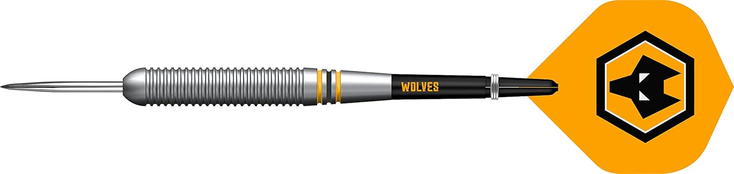 FOCO Officially Licensed Wolverhampton Wanderers Football Club Wolves FC Steel Tip Brass Darts Set, Black, Yellow (D1425) 22g - Image 4