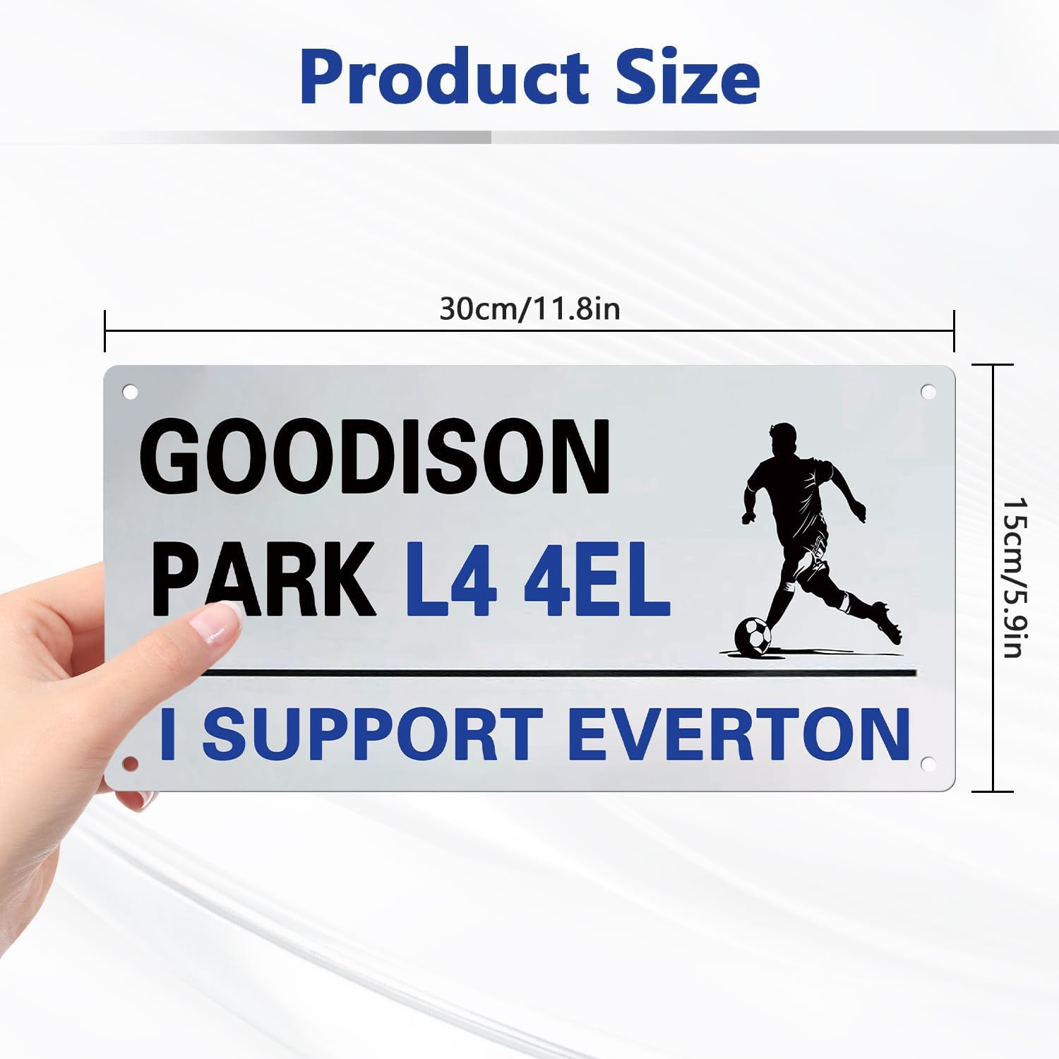 Football Club Sign for Everton, Street Sign Everton Gifts for Men Boy, Tin Sign Metal Poster Wall Decor Everton Football Club Chant - I SUPPORT EVERTON - Image 3