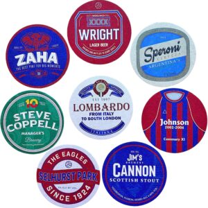 Crystal Palace Beer Mats – Set of 8 Football Coasters for Men or Women – Unique Crystal Palace Gifts – CPFC Memorabilia – Gift Boxed Drink Coasters for Beer or Coffee – Football Fan Gift Idea