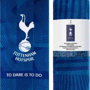 Tottenham Hotspur F.C. Towel for Men Women Teens Boys 100% Cotton Football Crest Quick Dry Beach Bath Towel Swim Gym Holiday Shower Bath Supporters' Gear 137 x 69cm