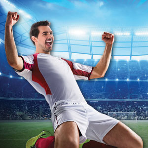 Premier League Footballer In Goal Scoring Celebration