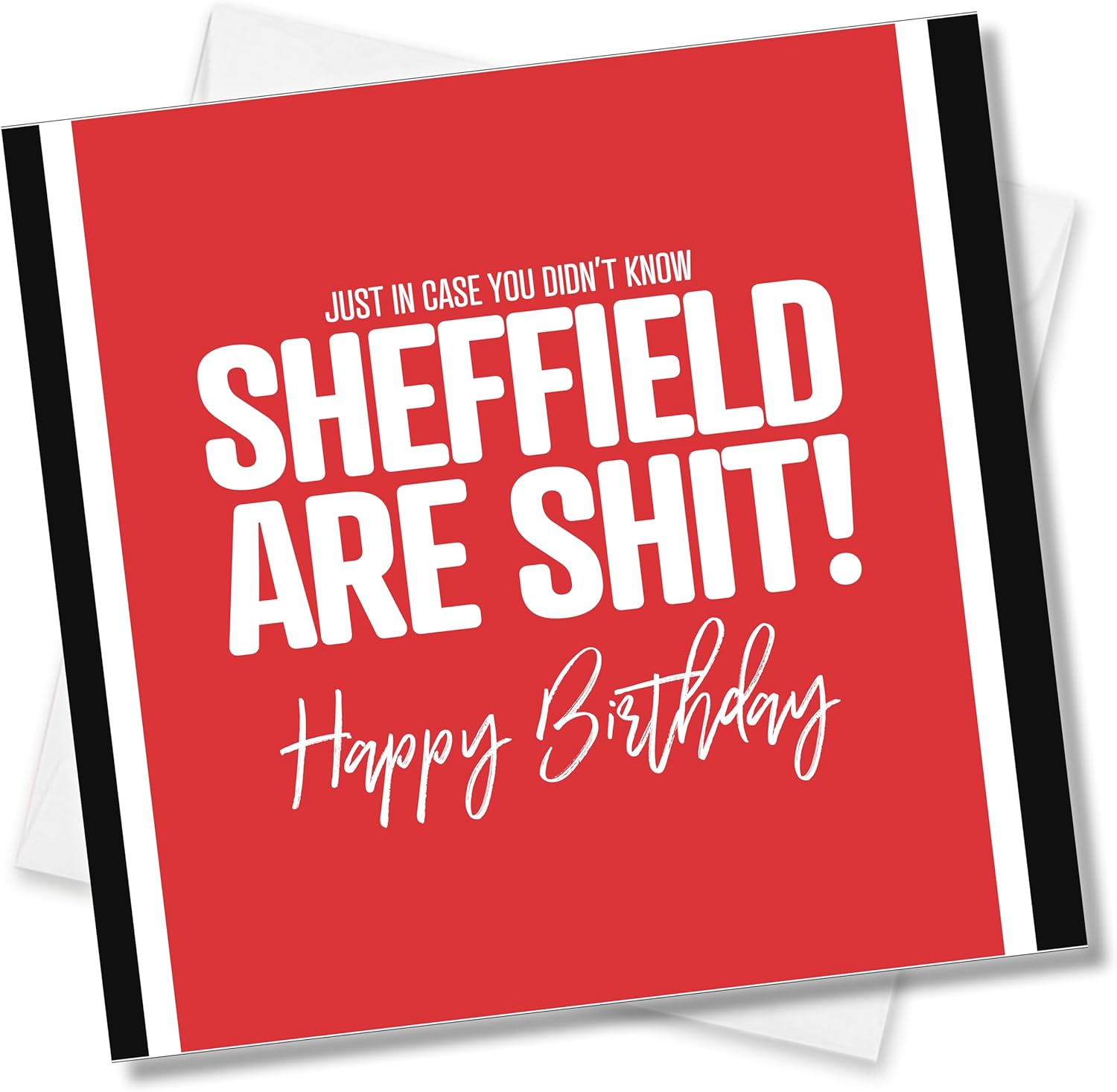 Punkcards - Sheffield United FC Birthday Card - Funny Football Birthday Card - Football Greeting Card - From Sheffield Wednesday or Leeds United Football Fans