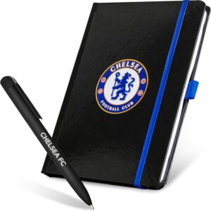 Chelsea F.C. Stationery Set with Lined Notebook & Ballpoint Pen, Stationery Supplies Work Office Gifts for Men