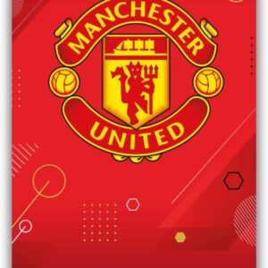 Manchester United Football Club Birthday Card. Comes with Stickers to Personalise with your Caption, Mum, Dad, Grandson, Boyfriend, Open Birthday Card, Red