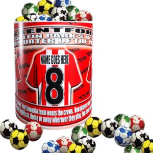 Brentford Football Team Shirt Personalised Mug Gift with Chocolate Footballs