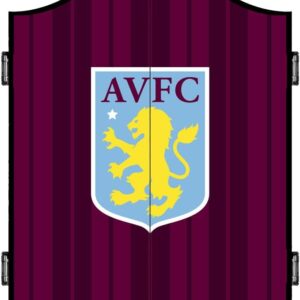 FOCO Officially Licensed Aston Villa Football Club The Villans FC Darts and Dartboard Cabinet, Vertical Stripe, Claret and Blue (CAB106)