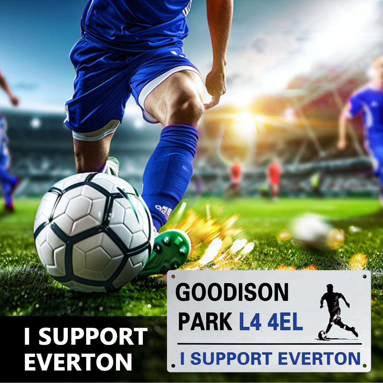 Football Club Sign for Everton, Street Sign Everton Gifts for Men Boy, Tin Sign Metal Poster Wall Decor Everton Football Club Chant - I SUPPORT EVERTON - Image 2