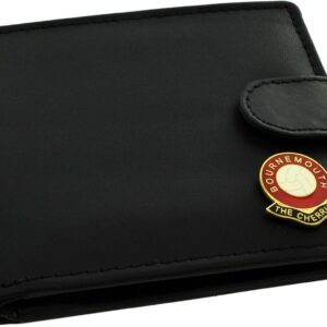 GTR Bournemouth FC 'The Cherries' Football Club Genuine Black Leather Wallet