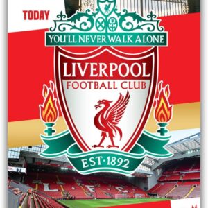 Liverpool Football Club Birthday Card. Comes with Stickers to Personalise your Age and Name, Red