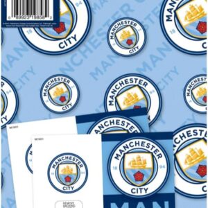 Manchester City Football Club Gift Wrapping Paper 2 Sheets 2 Tags