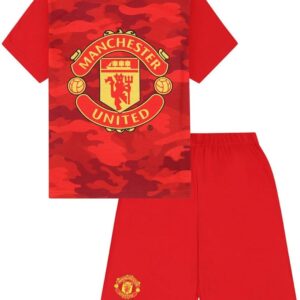 Manchester United Boys Football Club Red Camouflage Short Pyjama Set