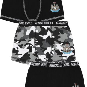 Newcastle United Boys 3 Pack Football Club Boxer Shorts Spurs Cotton Boxers Multipack Trunks Kids Underwear