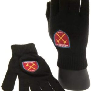 Official West Ham United FC Knitted Navy Gloves