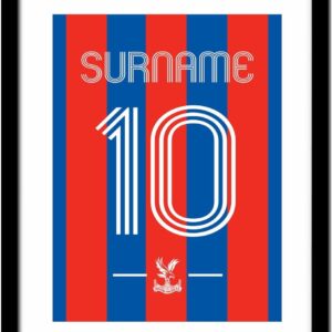 Personalised Crystal Palace FC Retro Shirt Framed Print