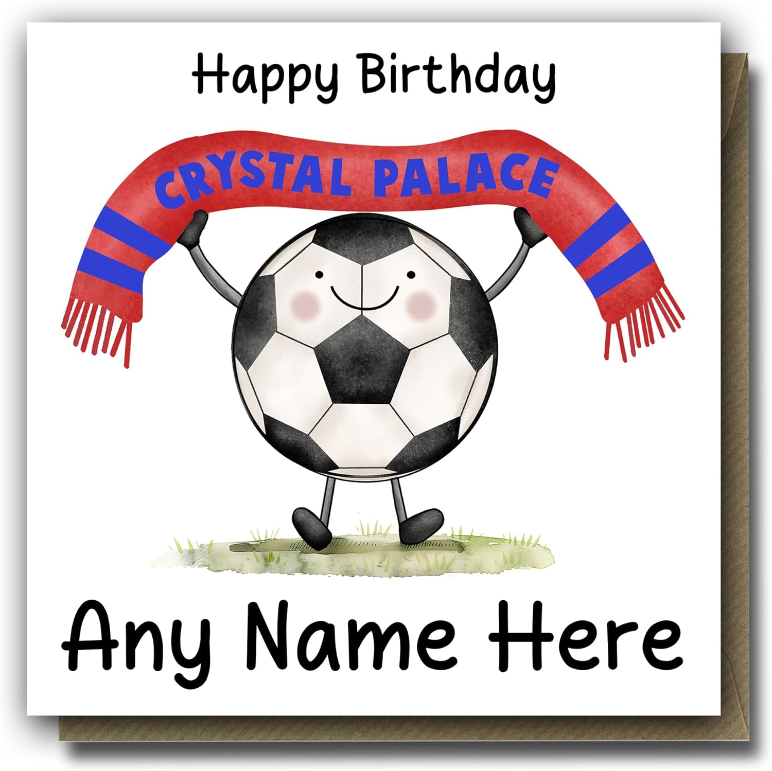 The Cards Man Crystal Palace Football Birthday Card - Personalised greeting card for your son/grandson/nephew/daughter etc� ANY NAME