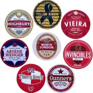 Arsenal Football Beer Mat Coasters - Perfect for a Gift or Present for Any Arsenal Fan (8-Pack)