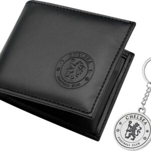 Chelsea F.C. Mens Wallet Bifold & Keyring Set, Football Accessories Gifts for Men