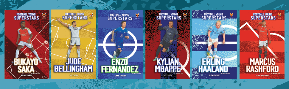 Football, young, superstars, rising, saka, mbappe, bellingham,football books,haaland,ultimate,books