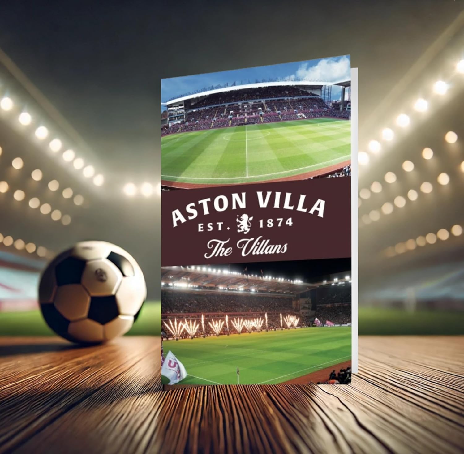 Aston Villa FC Birthday Card Football 3D-Effect Lenticular Card A Fantastic Card For All Occasions - Image 3