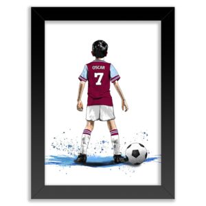 Personalised West Ham Gifts for Boys - inspired by West Ham United - West Ham Posters for Boys Bedrooms - West Ham Football Room Decor by Art by Toor (Fine Art Print (Unframed))