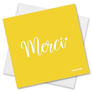thank you cards merci yellow great full thanks 