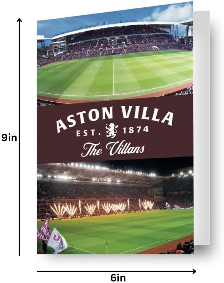 Aston Villa FC Birthday Card Football 3D-Effect Lenticular Card A Fantastic Card For All Occasions - Image 2