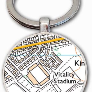 Bournemouth Stadium Key Ring, Vitality Stadium Key Ring, Football Stadium Map Key Ring, Bournemouth Football Key Ring, Bournemouth Football Ground Map Key Ring, Bournemouth Football Club Gift