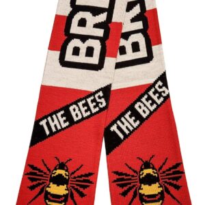 Brentford FC | Soccer Fan Scarf | Premium Acrylic Knit, Red, White, Black, Large