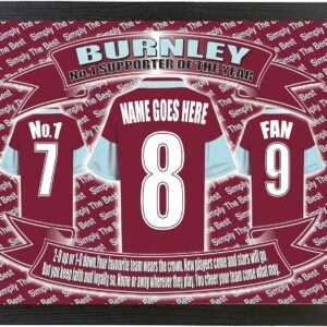 Burnley Football Shirt Personalised Picture Gift