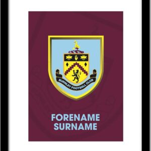 Burnley Personalised FC Bold Crest Framed Print