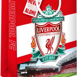 Danilo Promotions Ltd LIVERPOOL FC GIFT BAG FOOTBALL THEME MEDIUM SIZE BIRTHDAY GIFT BAG