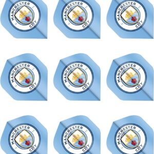 FOCO Officially Licensed Manchester City Football Club Dart Flights Extra Thick 75 Micron - 3 Sets per pack (9 darts Flights in total) - Professional Darts Accessories