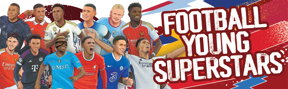 Football, young, superstars, rising, saka, mbappe, bellingham,football books,haaland,ultimate,books
