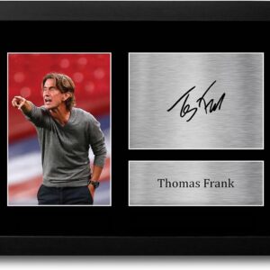 HWC Trading FR A4 Thomas Frank Brentford Gifts Printed Signed Autograph Picture for Football Fans and Supporters - A4 Framed