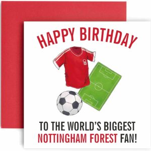 Huxters Football Cards for Nottingham Forest Fans – Happy Birthday Card for Dad, Husband, Grandad, Brother, Son – Men Birthday Card for him - Football Themed Illustrations 14.8cm (Nottingham Forest)