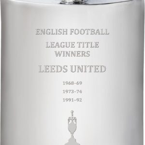 I LUV LTD 6oz Pewter Hip Flask for Leeds United Football Club Premiership & 1st Division English Football Titles