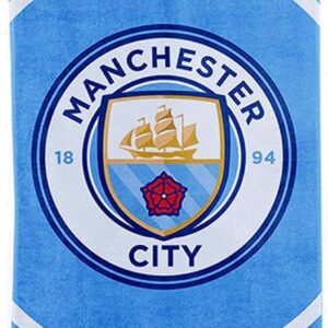 MCFC Giant Manchester City Football Crest Beach Towel (100% Cotton & 70cm x 140cm)