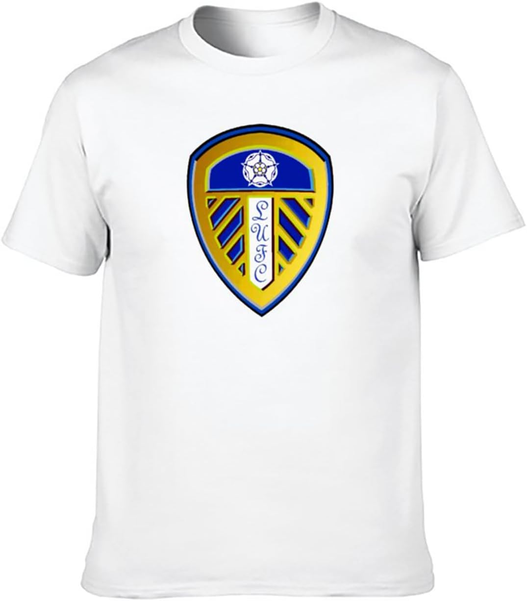 MIAO LI YI Men's Fashion T Shirts Leeds United Association Football Club Cool and Breathable White