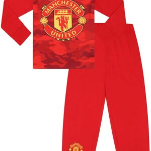 Manchester United Boys Football Club Red Camouflage Long Pyjama Set