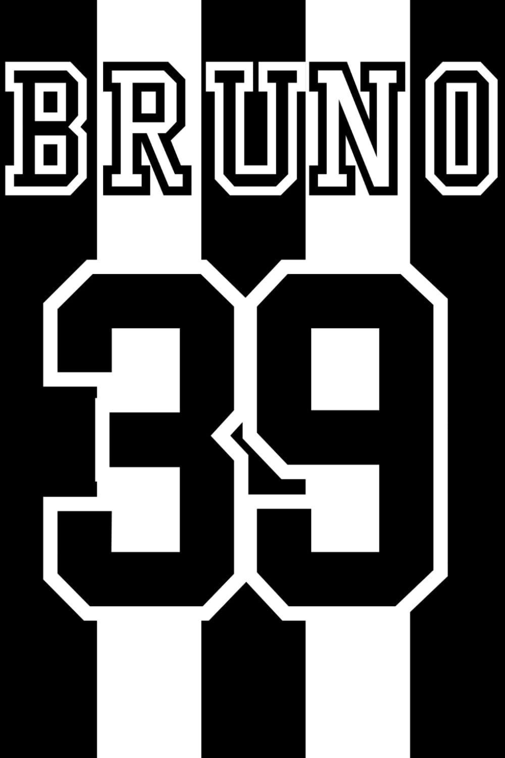 NEWCASTLE UNITED Football club BRUNO Guimaraes 39 Brazilian Geordie black and white notebook