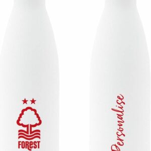 Nottingham Forest FC Personalised Insulated Water Bottle fans featuring club crest - 500ml capacity - White