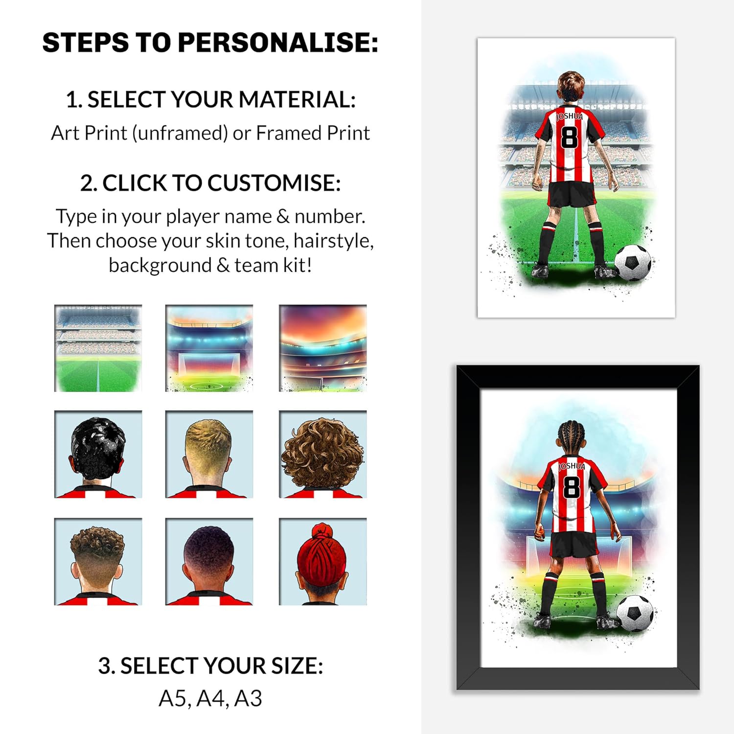 Personalised Brentford Football Gifts for Boys - Brentford FC - Brentford Football Posters for Boys Bedrooms - Brentford Football Room Decor by Art by Toor (Black Frame) - Image 2