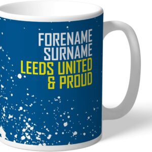 Personalised Proud 11oz Ceramic Mug for Leeds United FC Fans, Great Gift for Whites Football Supporters, Ceramic Tea Coffee Mug