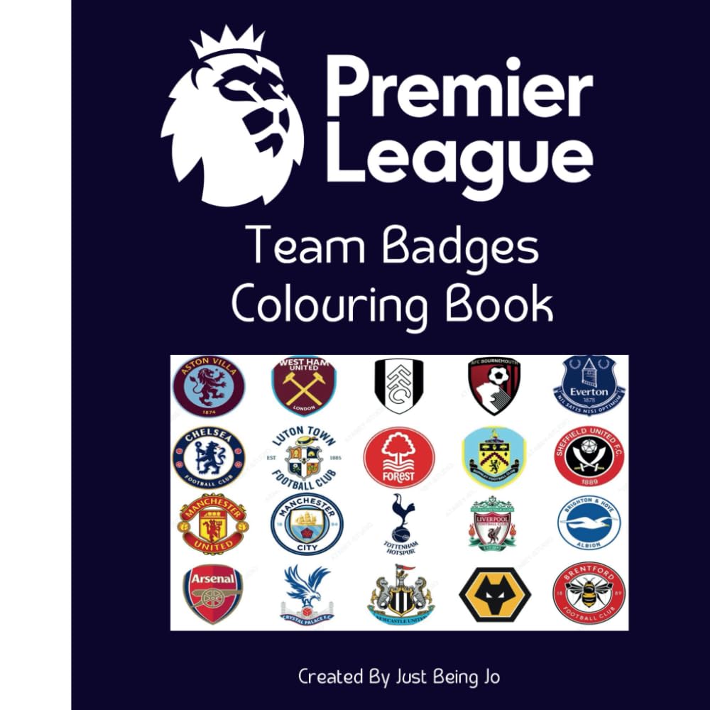 Premier League Football Teams Badges Colouring Book