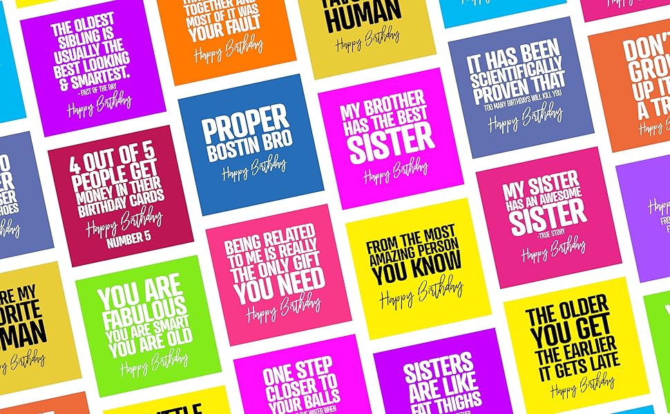 sister birthday card funny greeting cards for her happy sibling celebration brother christmas