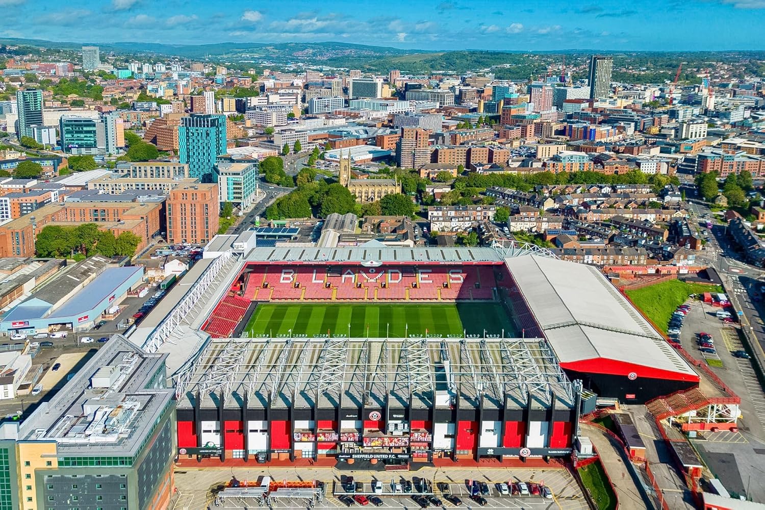 Sheffield United FC Gifts, Bramall Lane Stadium Framed Print, Poster, Wall Art, Football Club Memorabilia. The Blades. (Black Frame, 43cm x 33cm) - Image 2