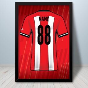 Sheffield United Fan Personalised A4 Print (unframed) Football Gift, Birthday Gift, Fan Print, Artwork, Team Kits