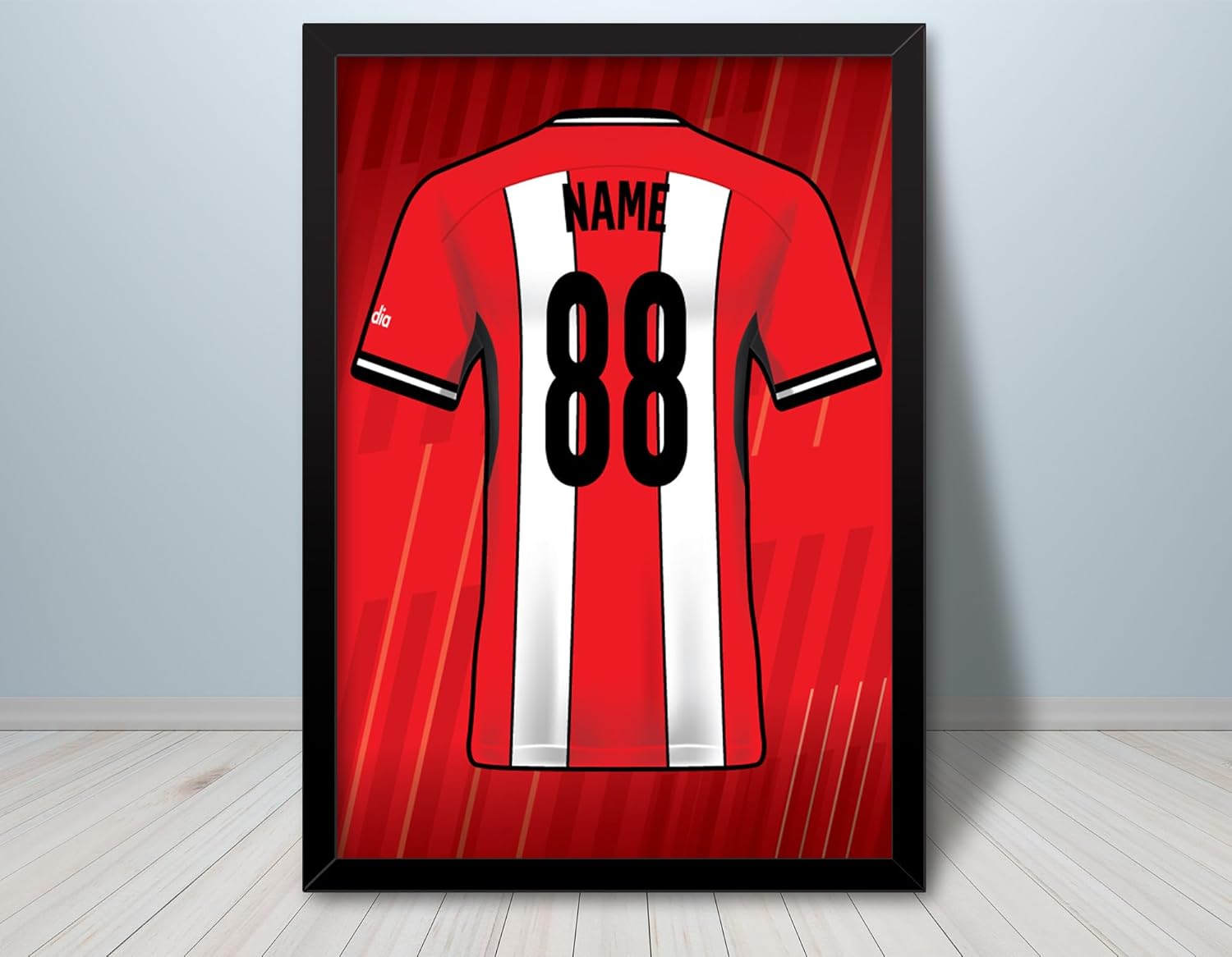 Sheffield United Fan Personalised A4 Print (unframed) Football Gift, Birthday Gift, Fan Print, Artwork, Team Kits